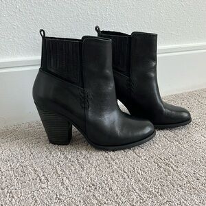 Black ankle booties.